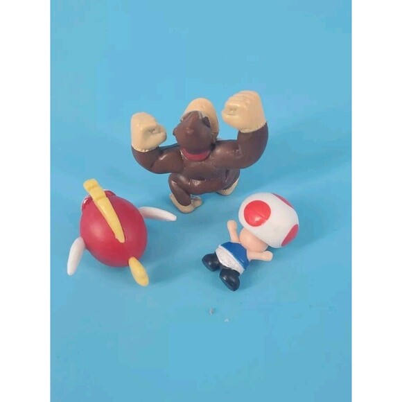 Super Mario Bros Mini Figures Donkey Kong, Toad & Cheep Appx 1" - Picture 5 of 6